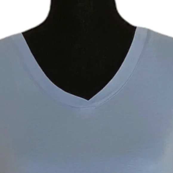 ☀️ J JILL Perfect Pima V-neck Elbow Sleeve Tee, Size Small - Picture 3 of 7